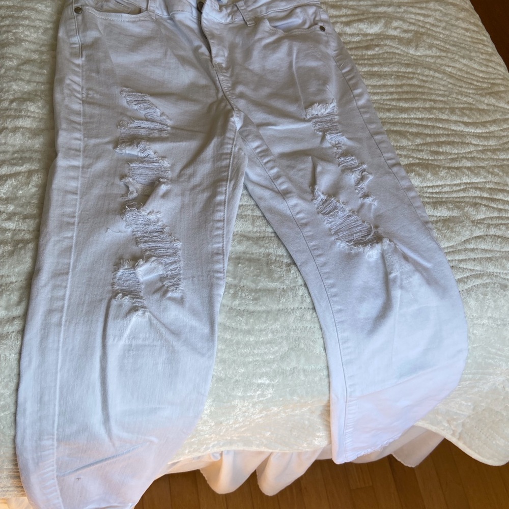 Judy blue white detressed skinny jeans